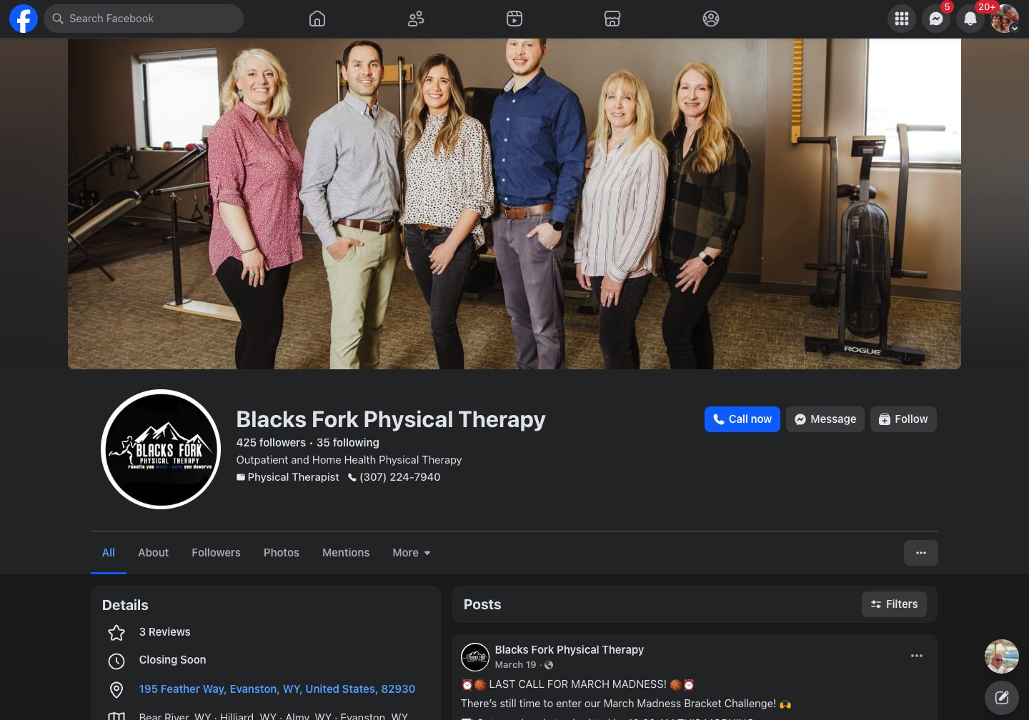 Current a physical therapy practice desktop website screenshot