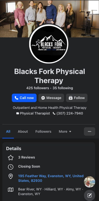 Current a physical therapy practice mobile website screenshot